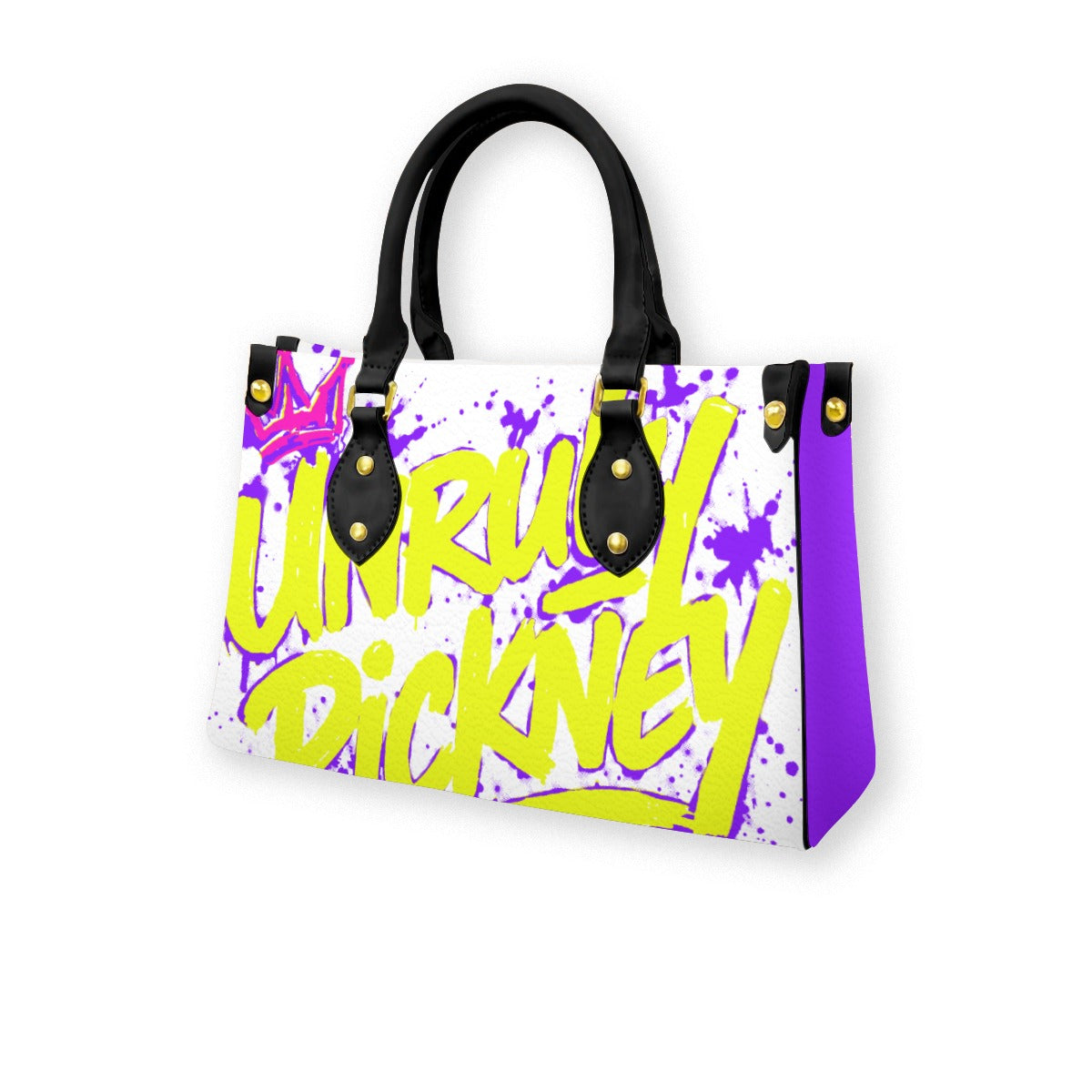 Unruly Pickney Women’s Graphic Tote Bag – Black Handle