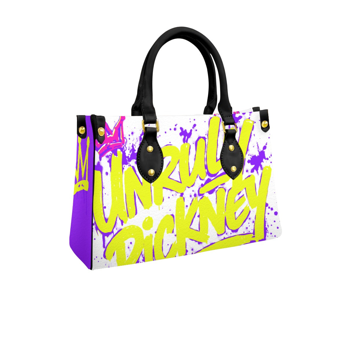 Unruly Pickney Women’s Graphic Tote Bag – Black Handle