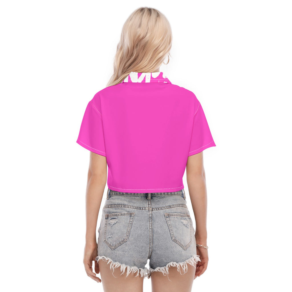 Unruly Pickney Women’s All-Over Print Cropped Shirt