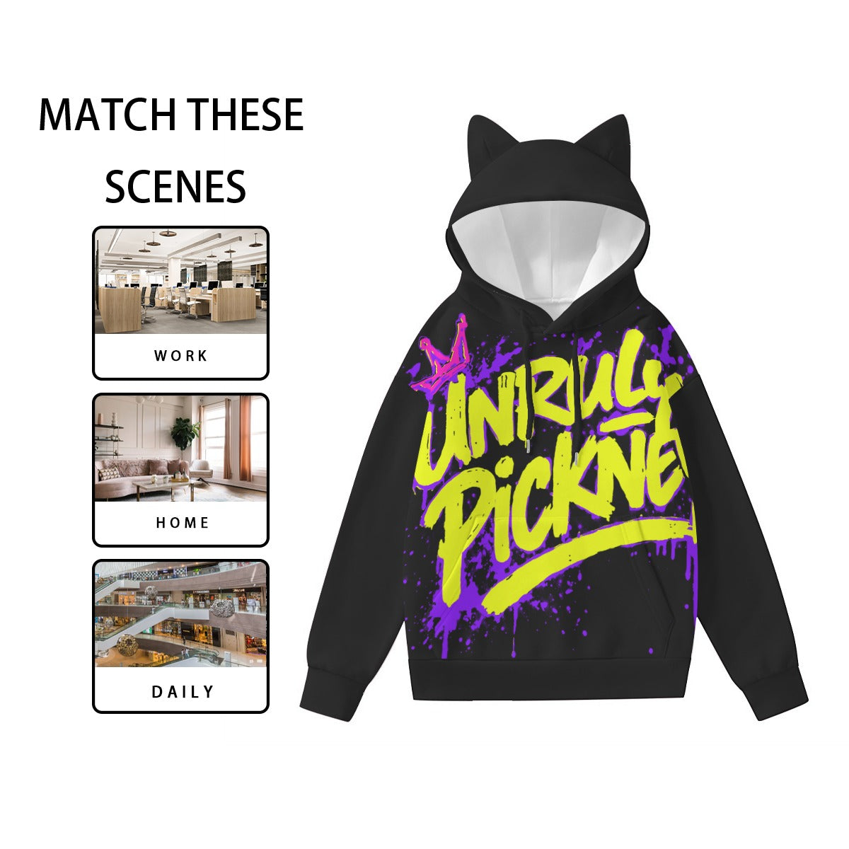 UNRULY PICKNEY “MISCHIEF” Cat-Ear Hoodie