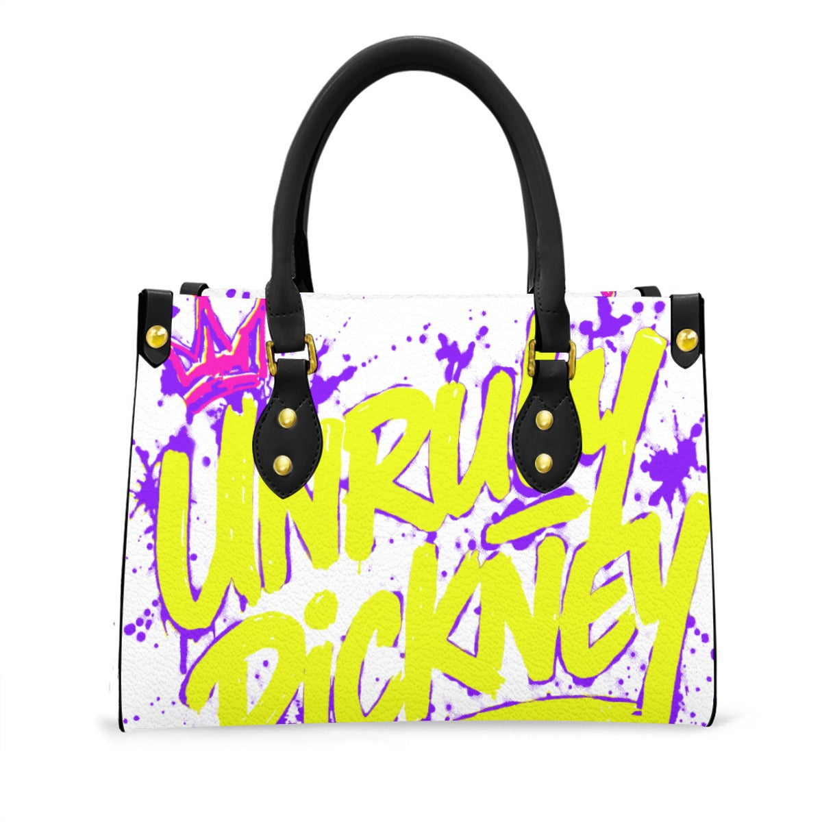 Unruly Pickney Women’s Graphic Tote Bag – Black Handle